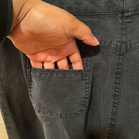 Sundance Skirt Womens 10 Linen Maxi Washed Black Gorpcore Prairie Boho FLAWED - Picture 9 of 11